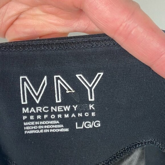 Marc New York Performance 7/8 Black White Leggings Size Large Stripe Yoga Pants - Picture 5 of 14